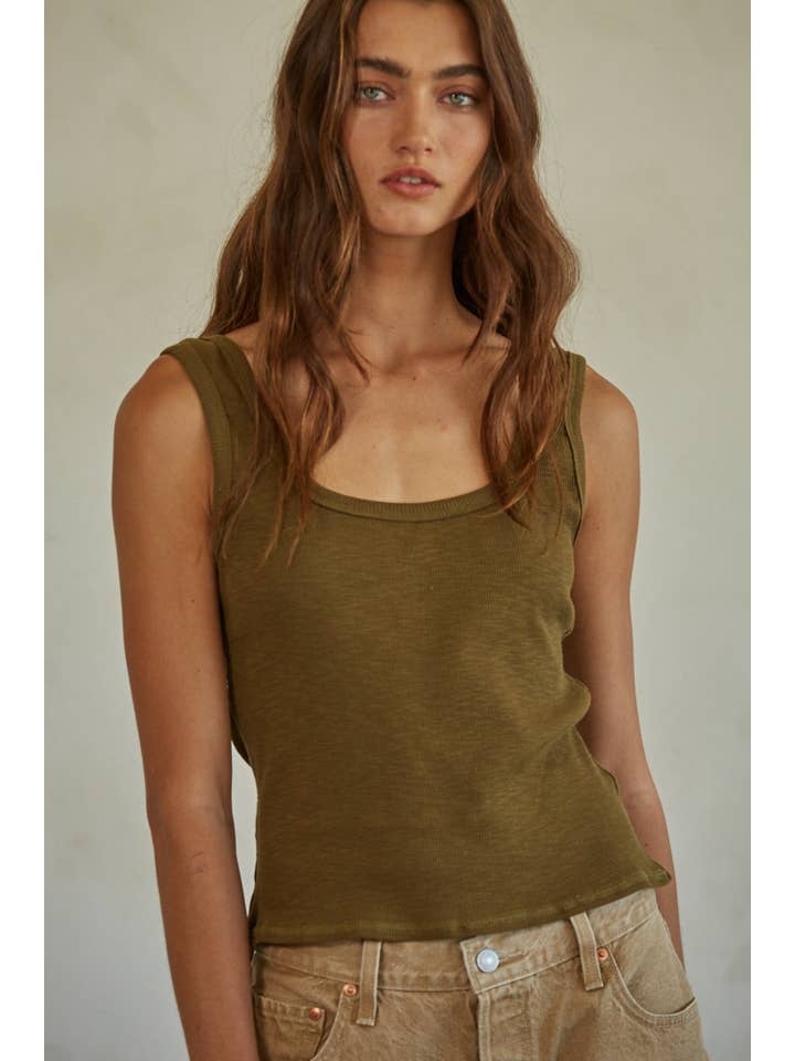 By Together - Wholesale Tank top – Women′s - L6866 | Knit Ribbed Scoop Neck Sleeveless Top1