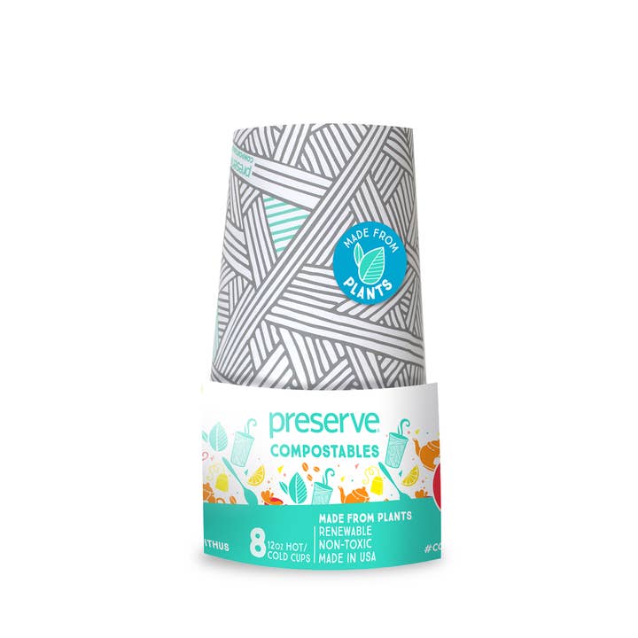 Preserve - Wholesale Disposable Cup - Compostable Cups - Case of 12 8-Packs