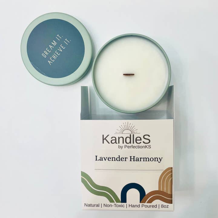 Lavender Harmony Luxury Candle | 8oz Non-Toxic Soy Candle with Wooden Wick | Clean Burn for wholesale by PerfectionKS