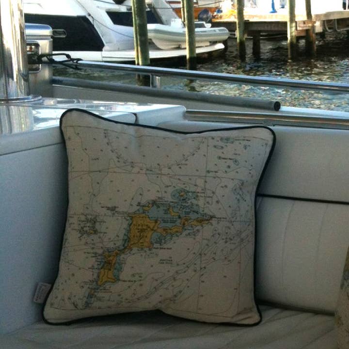 Not for Navigation - Wholesale Throw/Decorative Pillow - Decorative Canvas Pillow - Custom Location Nautical Chart9