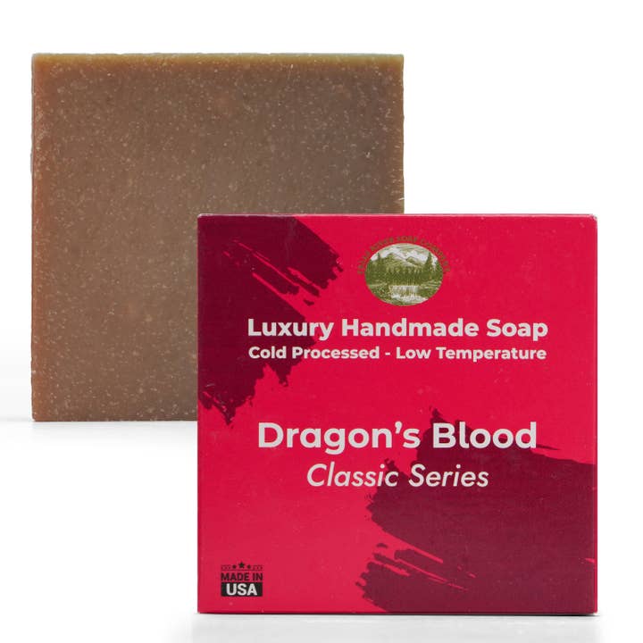 Dragon's Blood 5oz Soap Handmade Soap bar - Cherry Almond, oatmeal as exfoliant - Pure Essential Oil Natural Soaps- Anniversary Wedding Gifts Christmas stocking stuffer cherry blossom - Falls River Soap Company for wholesale by Falls River Soap Company