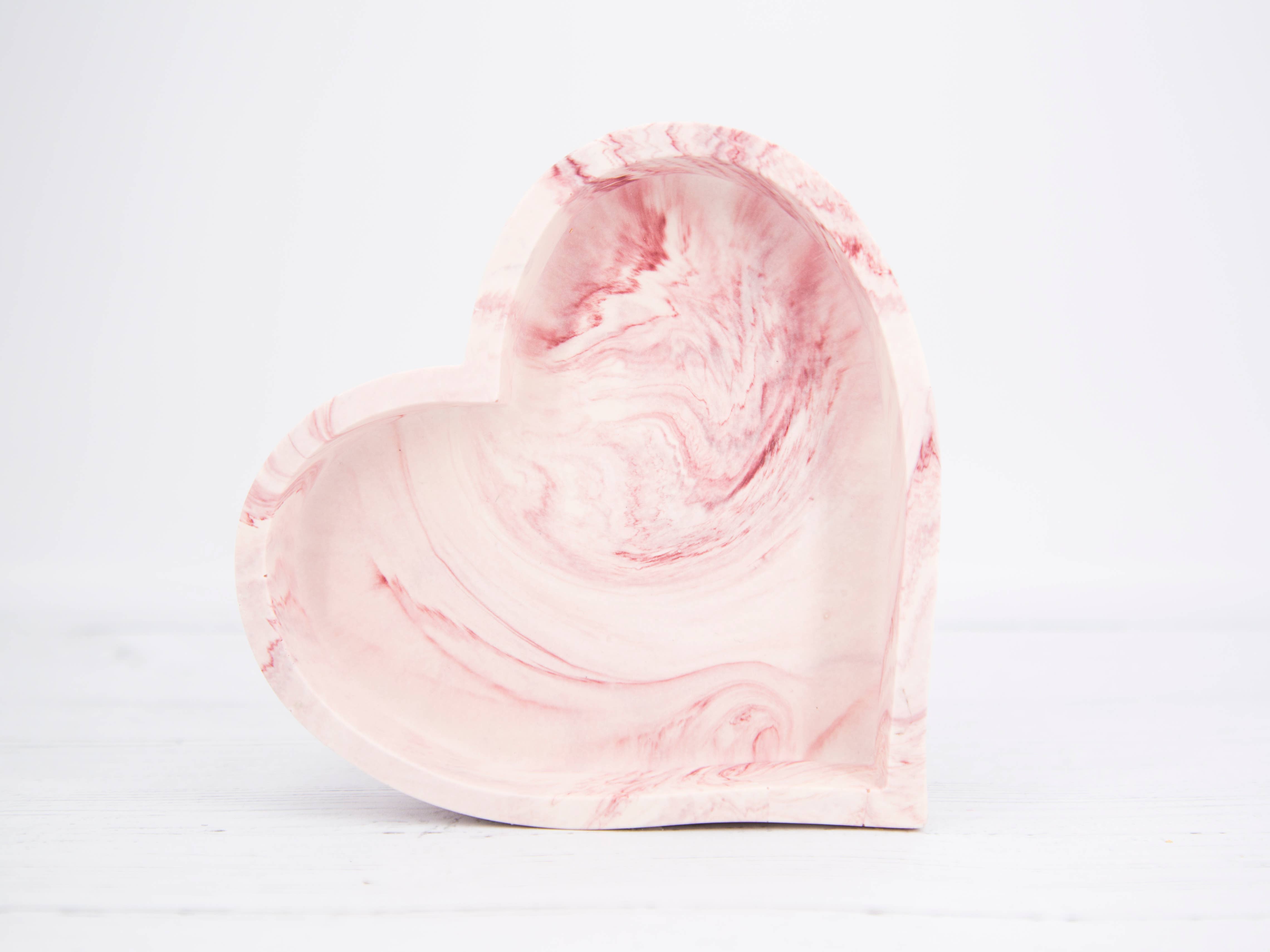 Eco Homeware Studio - Venta al por mayor Joyero de plato - Plato de Corazón de Jesmonita Hecho a Mano - Mármol Merlot1