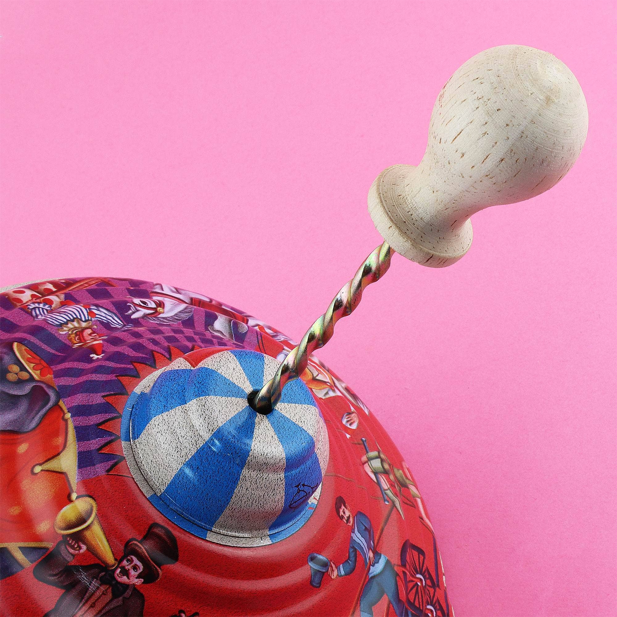 Tribal Trade GmbH – wholesale Decorative figurine – Tin toy gyro hum gyro pump gyro large red8