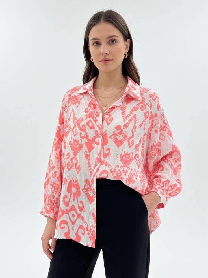 Chemise imprimée en Gaze de Coton Art 110563 pour la vente par Nota bene