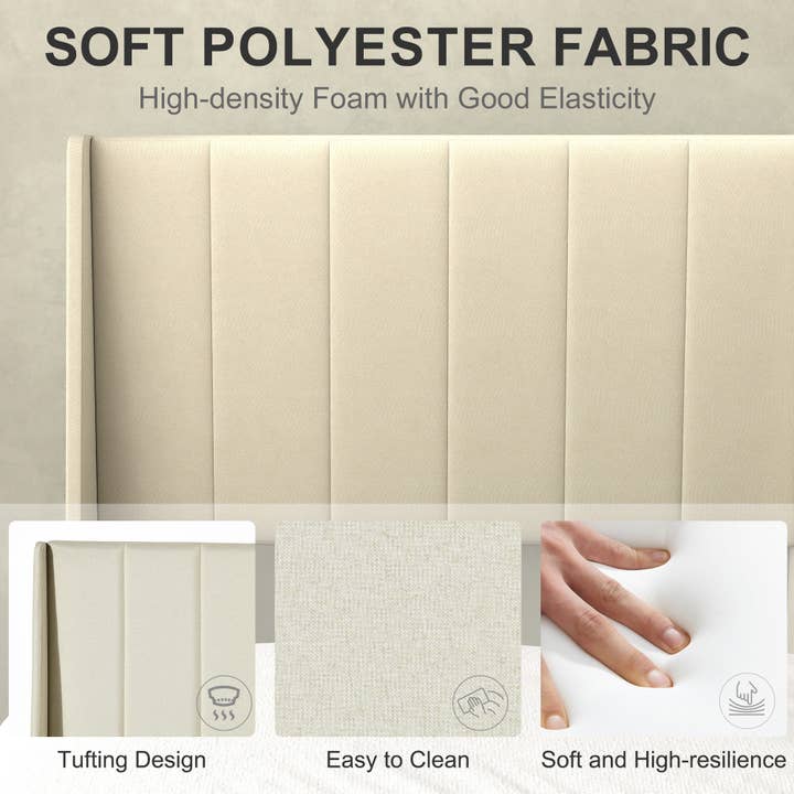 39F Inc. - Wholesale Bed - Twin Size Upholstered Platform Bed Frame w Drawer &USB4