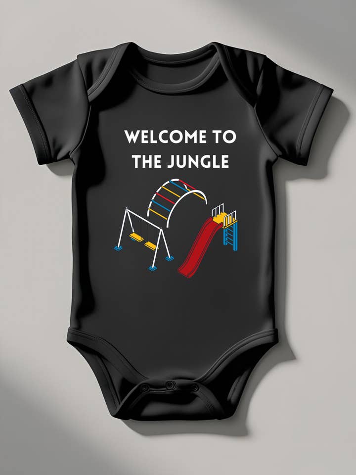 Welcome to The Jungle Gym Onesie 80s Rock Funny Baby Gift for wholesale by Heyday Press