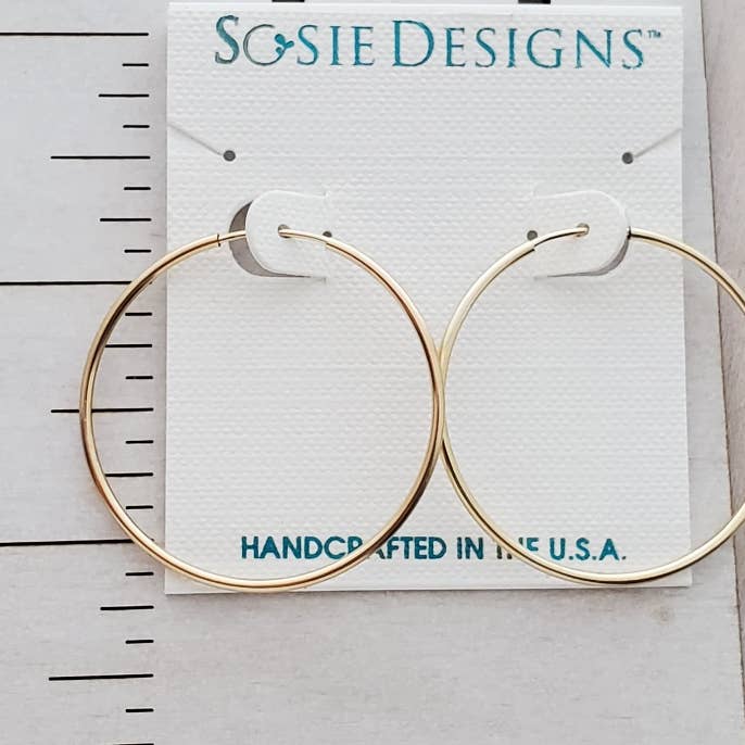 Sosie Designs - Vente Créoles - Boucles d'oreilles créoles sans fin en or rempli 14K - 35 mm