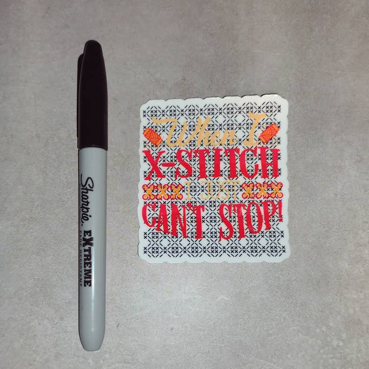 Dancing Dolphin Crafts - Wholesale Sticker - Cross Stitch Sticker | When I X-Stitch I Just Can’t Stop3