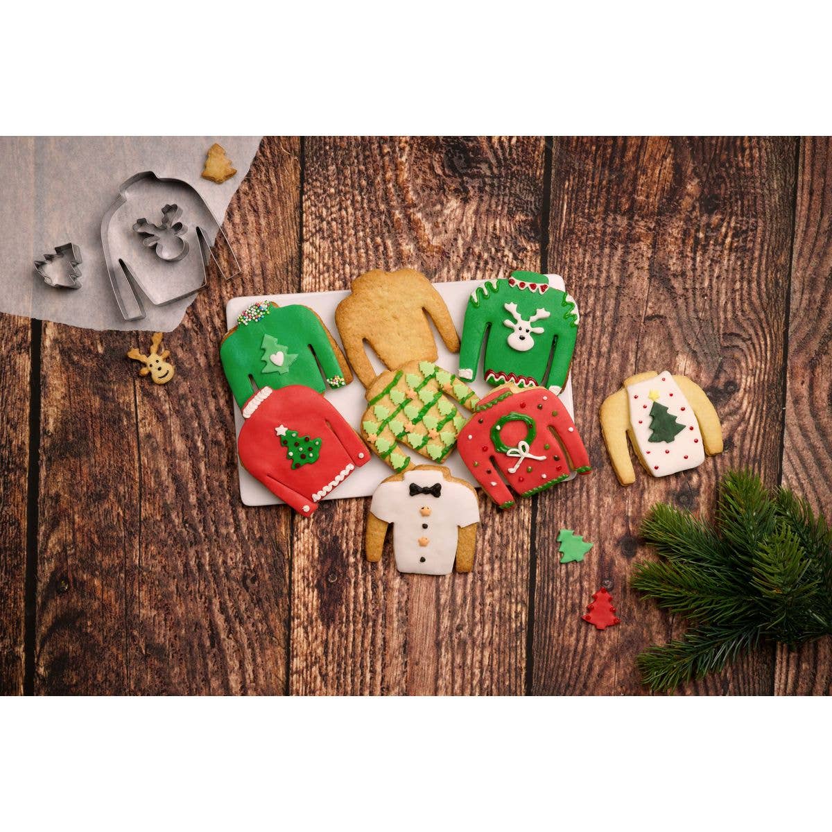 Dr. Oetker – wholesale Kakskärare – Dr. Oetker Set med 3 pepparkaksformar för jultröjor9