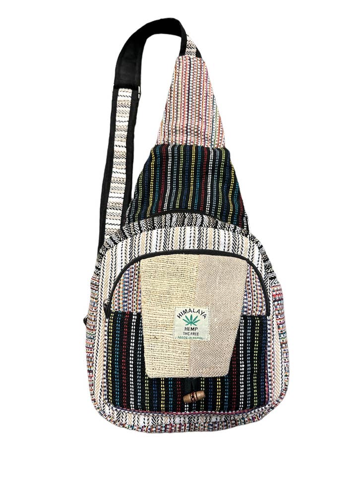 Mochila/bolso de cáñamo con bolsillo cruzado FB165 para venta al por mayor de Rising International Inc