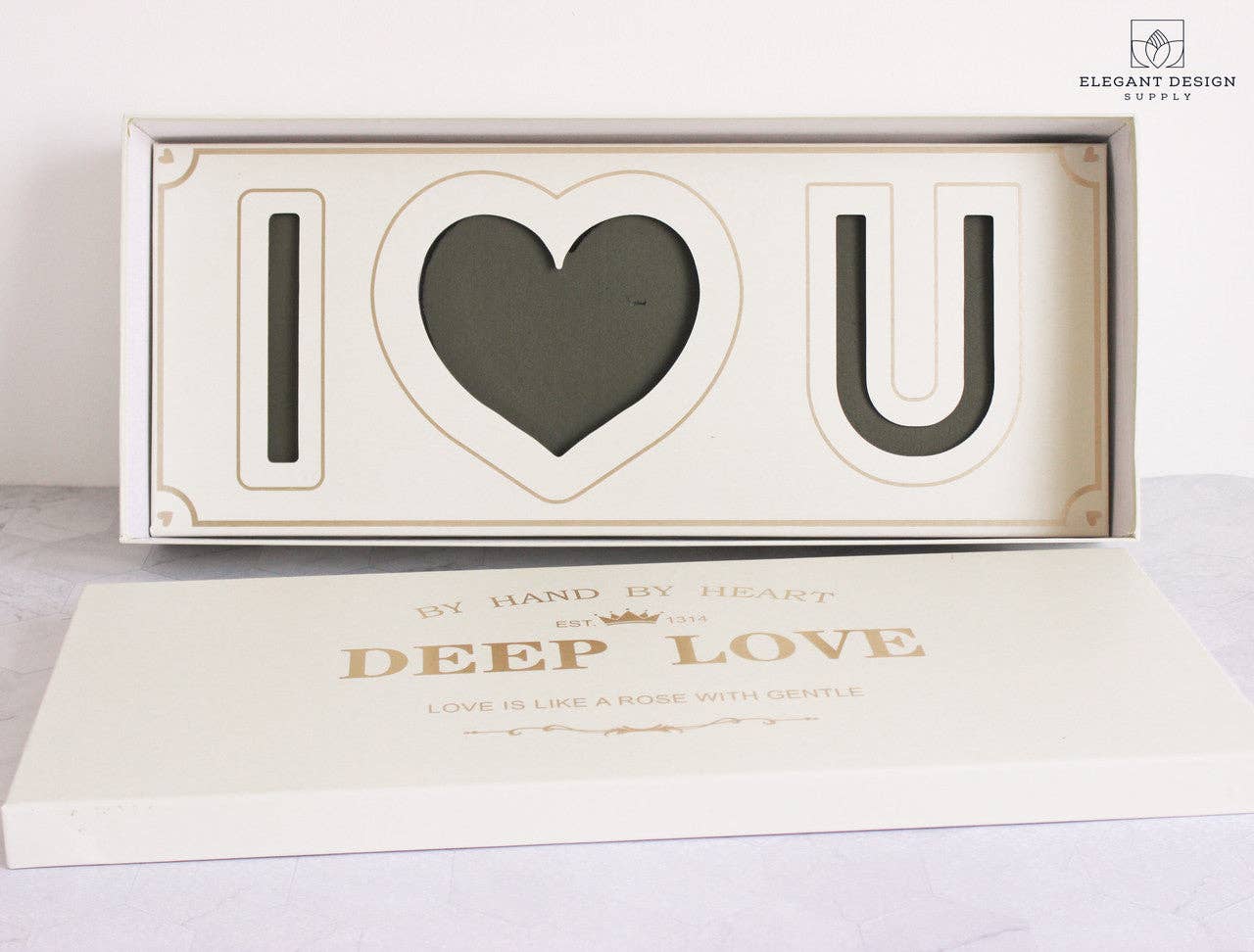 Elegant Design Supply - Vente Coffrets cadeaux - Coffret cadeau Deep Love I Love You en forme de fleur avec mousse et doublure1