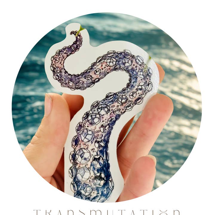 Transmutation - Autocollant Tentacule de Poulpe - Autocollant Pare-chocs en Vinyle Résistant aux Intempéries, Autocollant pour Ordinateur Portable pour la vente par Mandala Gems