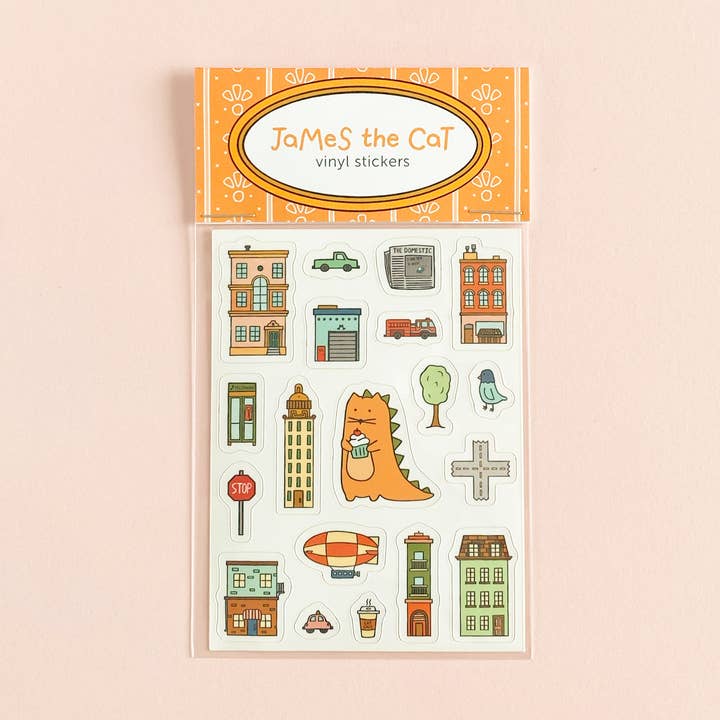 Jameszilla - Tema de Dinosaurio Gato - Pack de Pegatinas de Vinilo Adorables para venta al por mayor de James The Cat