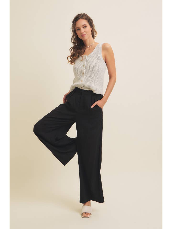 in february - Wholesale Pants - Women's - MINIMALIST MUSE DRAPEY WIDE-LEG LINEN TROUSERS22