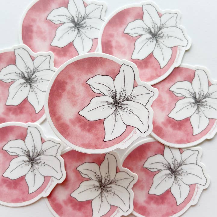 Lily Sticker | Watercolor | Art Sticker | Vinyl for wholesale by Ellamoonart