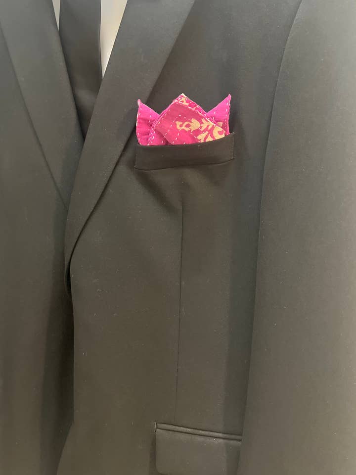 Sari Pocket Squares for wholesale by ReMade India