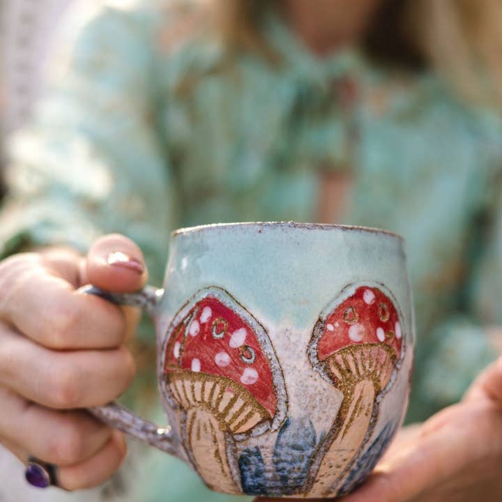 Carys Martin Ceramics - Wholesale Coffee Mug - Fairy Ring Mushie Cup6