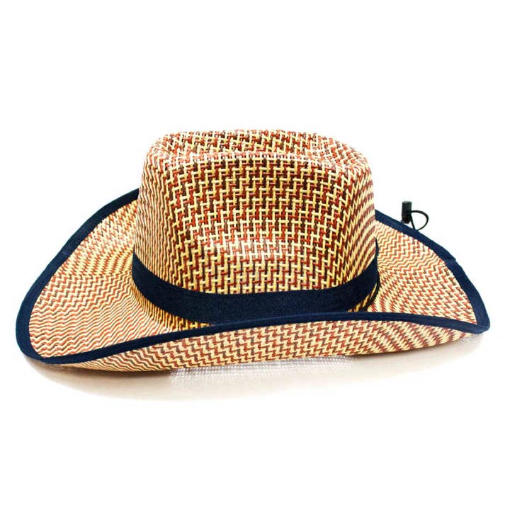 HALLEE - Vente Chapeau de paille – unisexe - Chapeau de cowboy en paille d'été unisexe - Assortiment3