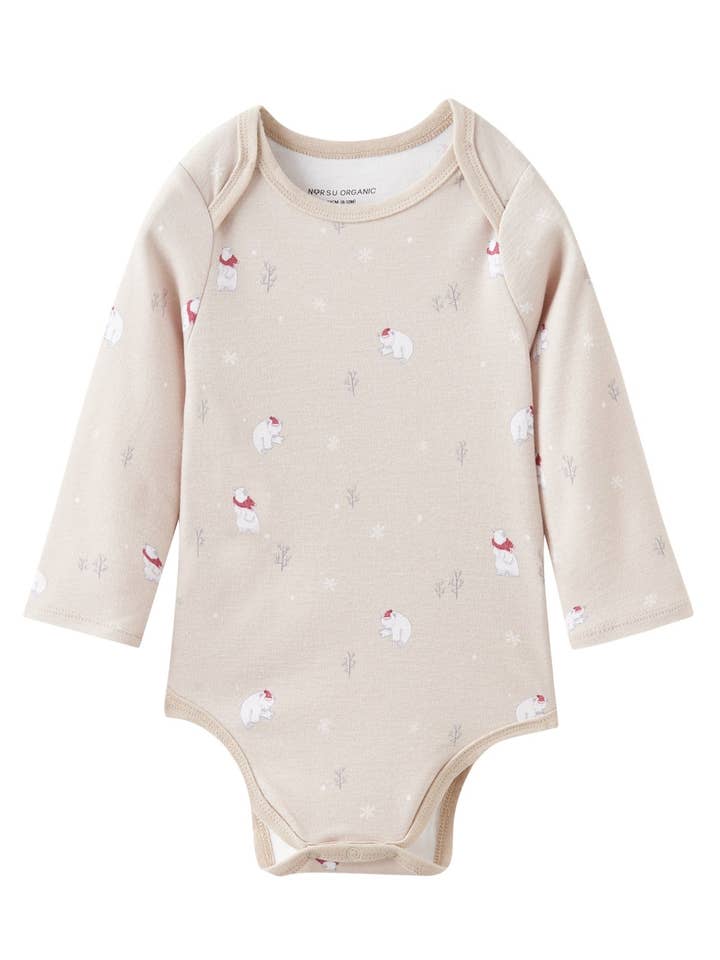 Baby Bio-Langarmbody - Eisbär für den Großhandel von Norsu Organic