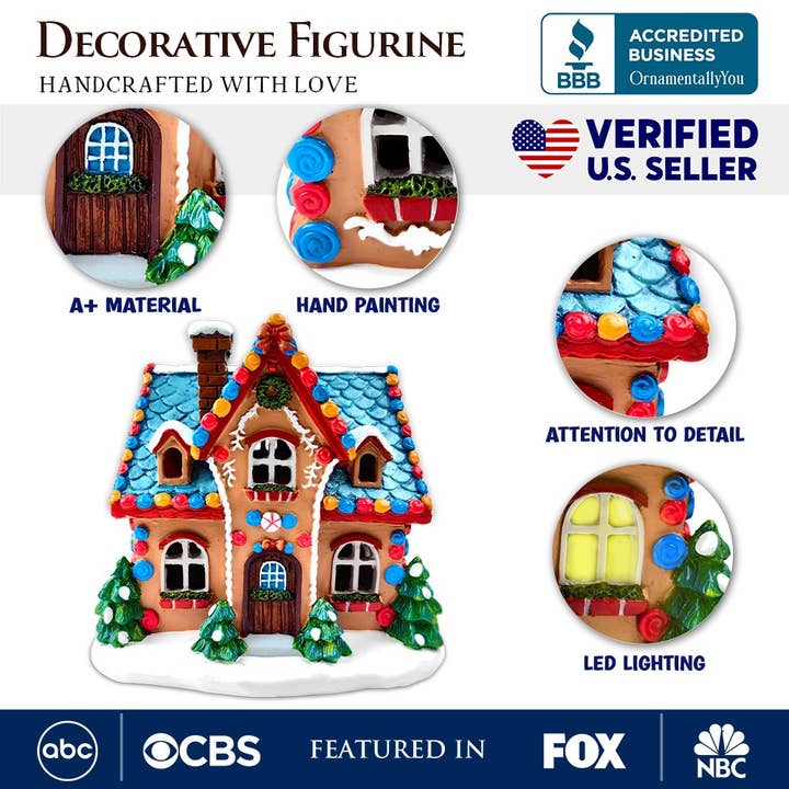 OrnamentallyYou - Wholesale Christmas decoration - Whimsically Sweet Gingerbread Home Lighted Christmas Decor1