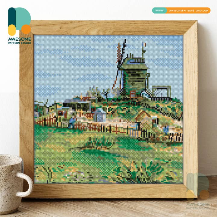 Le Moulin de la Galette, Diamond Painting Kit - 120x120 for wholesale by Awesome Pattern Studio
