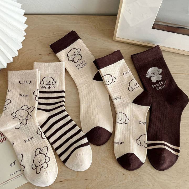 NEW AUTUMN MAILLARD CARTOON CUTE PUPPY SOCKS_CWMS1368 for wholesale by ACCITY