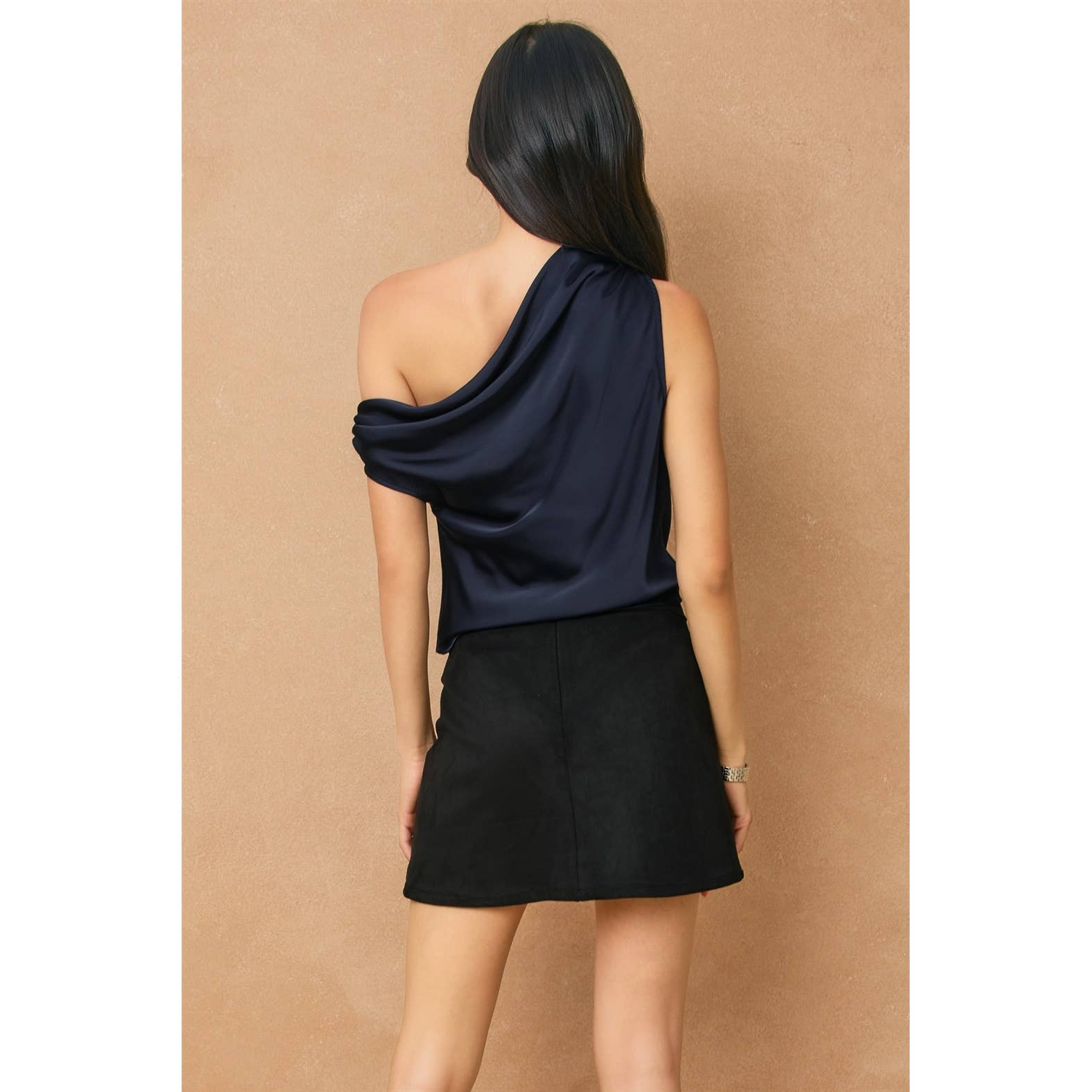 Dress Forum - Wholesale Blouse - Women's - Dull Satin Asymmetrical Shoulder Top8