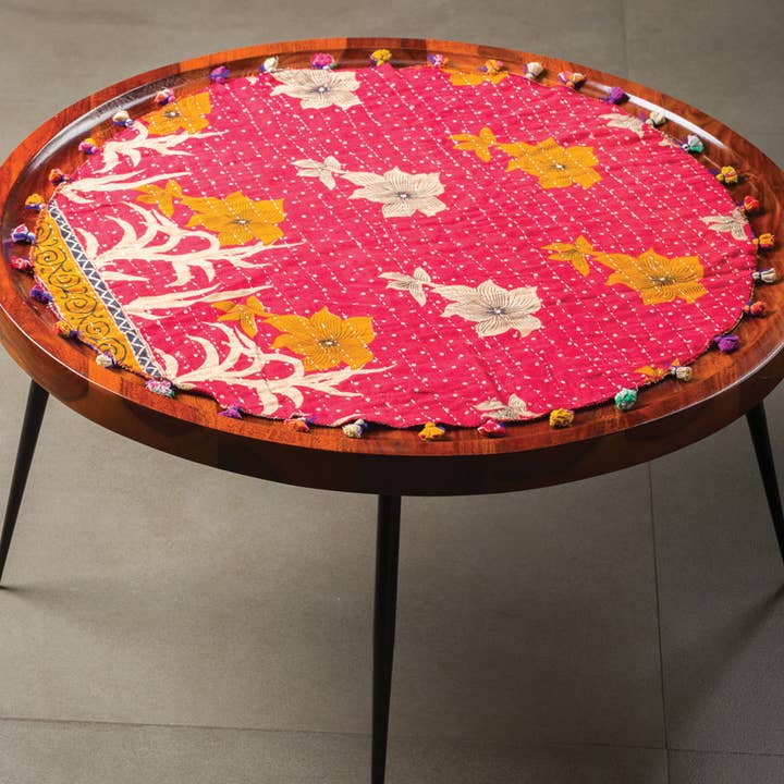 Sevya Handmade - Wholesale Tablecloth - Round Kantha Table Cover 25"