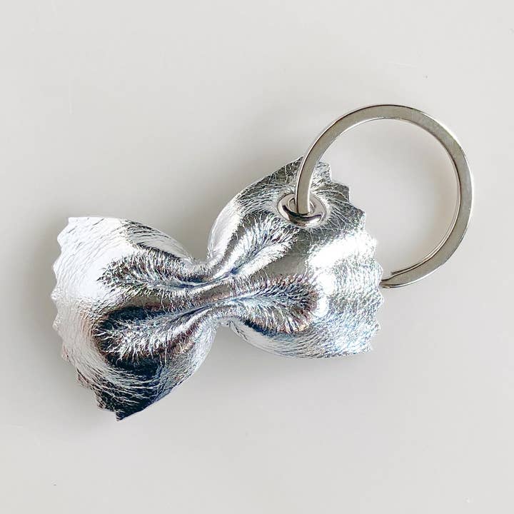 Farfalle Leather Keychain - Silver for wholesale by Melo Melo