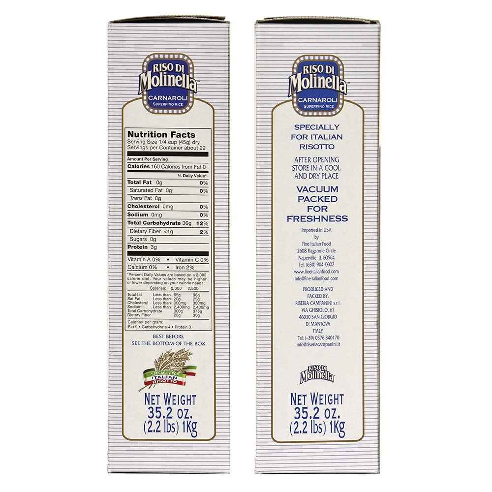 Fine Italian Food - Wholesale Rice - Riso di Molinella Carnaroli Rice, 2.2 lb.4