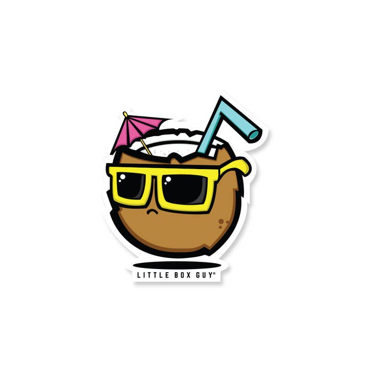 Gnarly Coconut Sticker for wholesale by Little Box Guy®