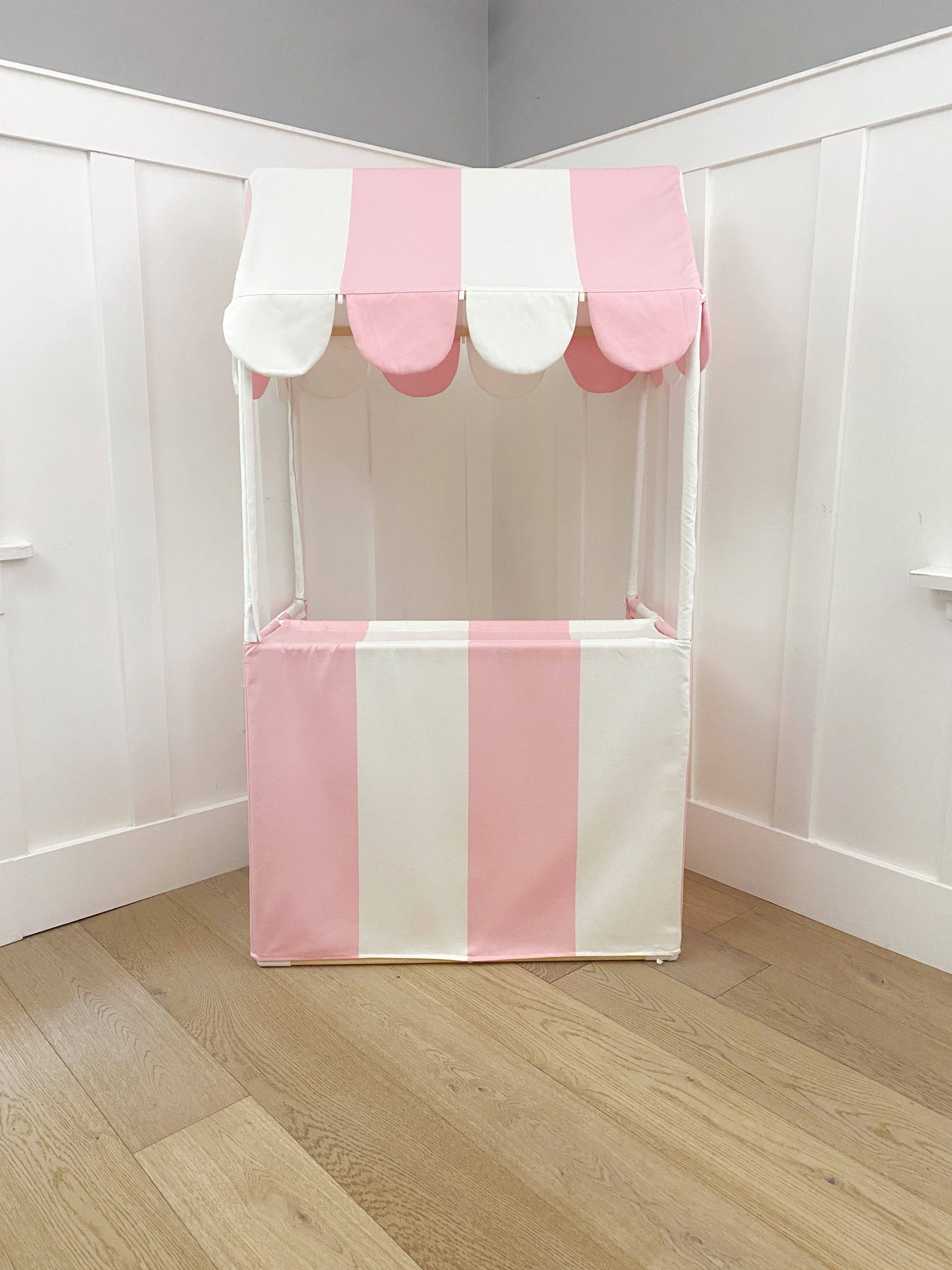 Domestic Objects - Wholesale Tent - Kids - The Market Stand Play Tent in Pink & White Cotton Canvas17