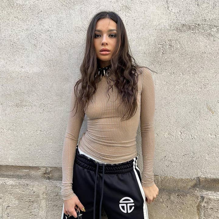 Hope & Sunshine - Wholesale T-shirt – women's - Sheer Long-Sleeve Slim Fit Top7