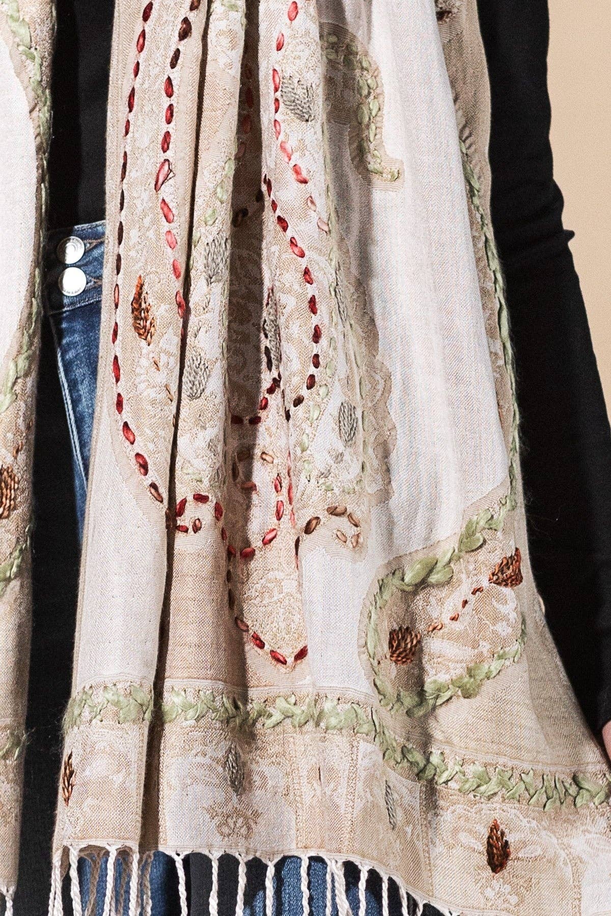 100% Viscose Ecru Scarf for wholesale on Faire1