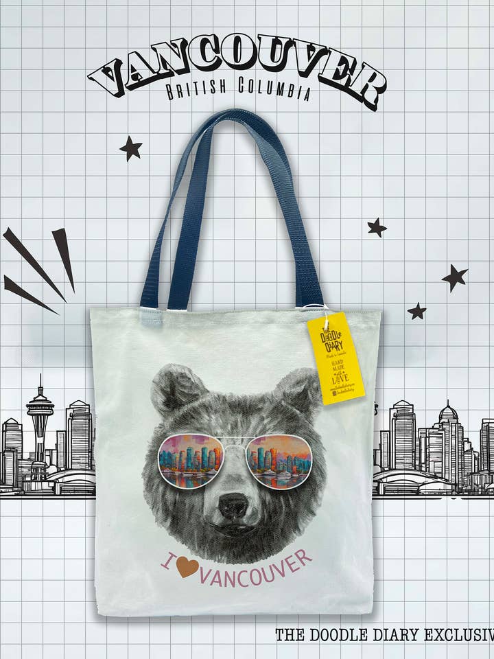 Sac fourre-tout I love Vancouver/Souvenir British Columbia pour la vente par The Doodle Diary