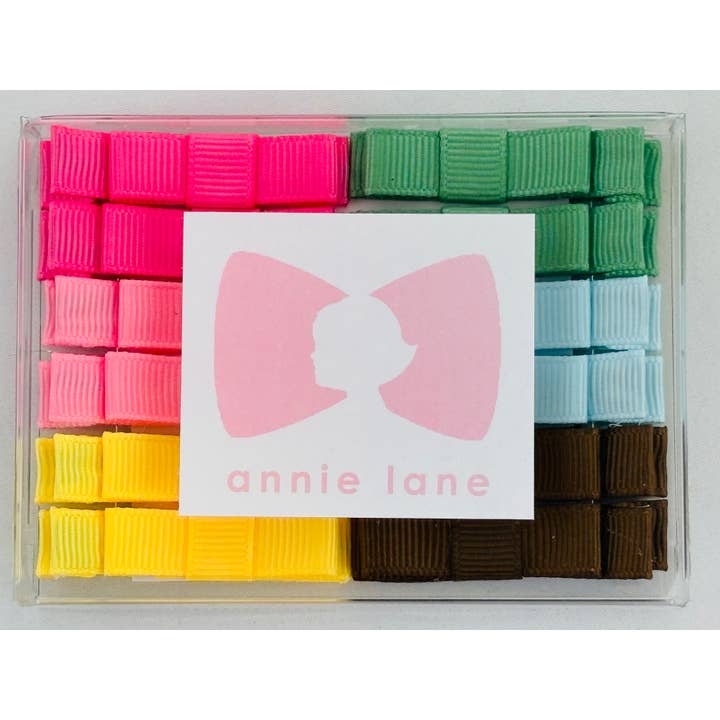 Box of 12 hair bows -solid pairs 5 for wholesale by Annie Lane