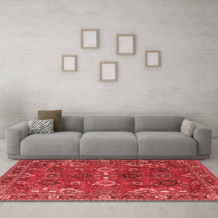 Machine Washable Oriental Red Industrial Area Rugs for wholesale by Ahgly