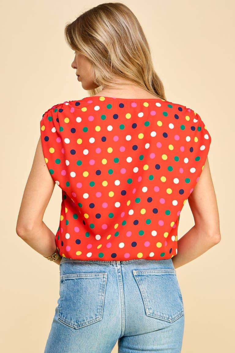 IST1293A Eos Polkadot Blouse Orange for wholesale on Faire5