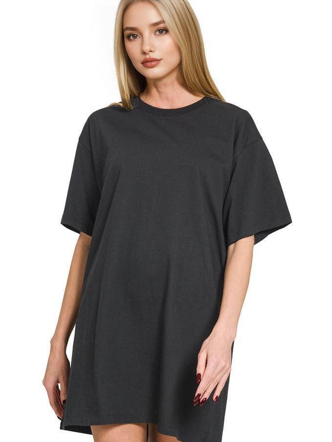 .0705 Ronde Hals T-Shirt Jurk SI-27586 voor wholesale door 42POPS