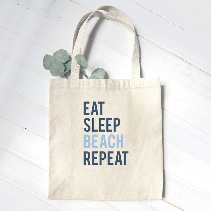Eat Sleep Beach Repeat - Canvas draagtas voor wholesale door Cottage Shore