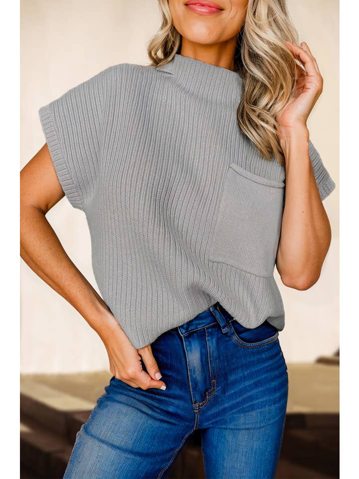 Aapparella - Wholesale Knit Sweater - Women's - Chic Ribbed Mock Neck Knit Sweater | S-2XL