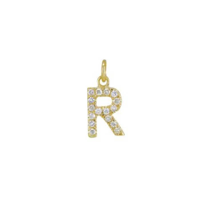 Ashley Schenkein Jewelry Design - Wholesale Pendant/Charm Necklace - Diamond Initial Charm 14K Yellow Gold Necklace20