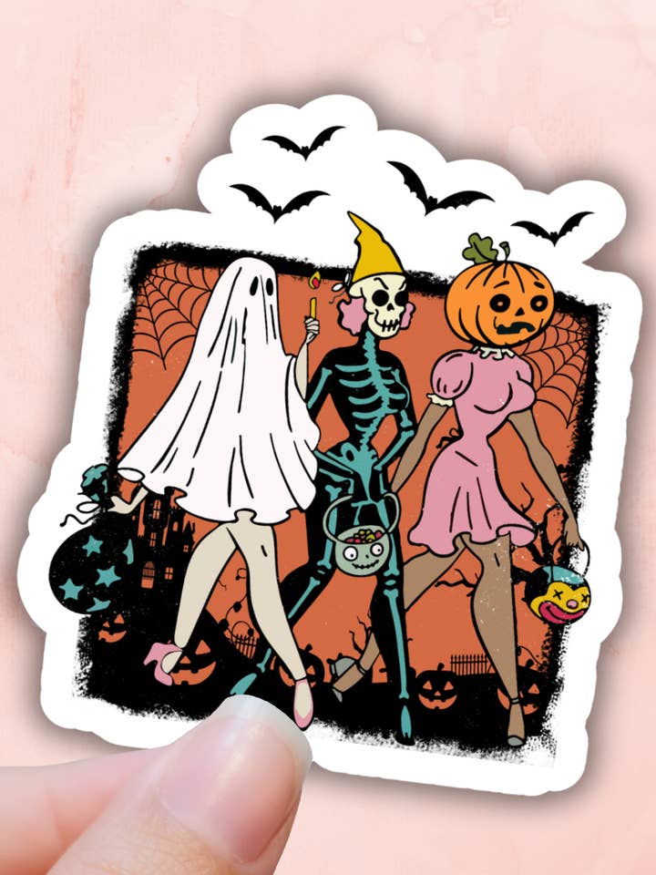 Adesivo vintage per Halloween, decalcomanie per laptop, retrò per la vendita all'ingrosso da parte di Lalatina Shop