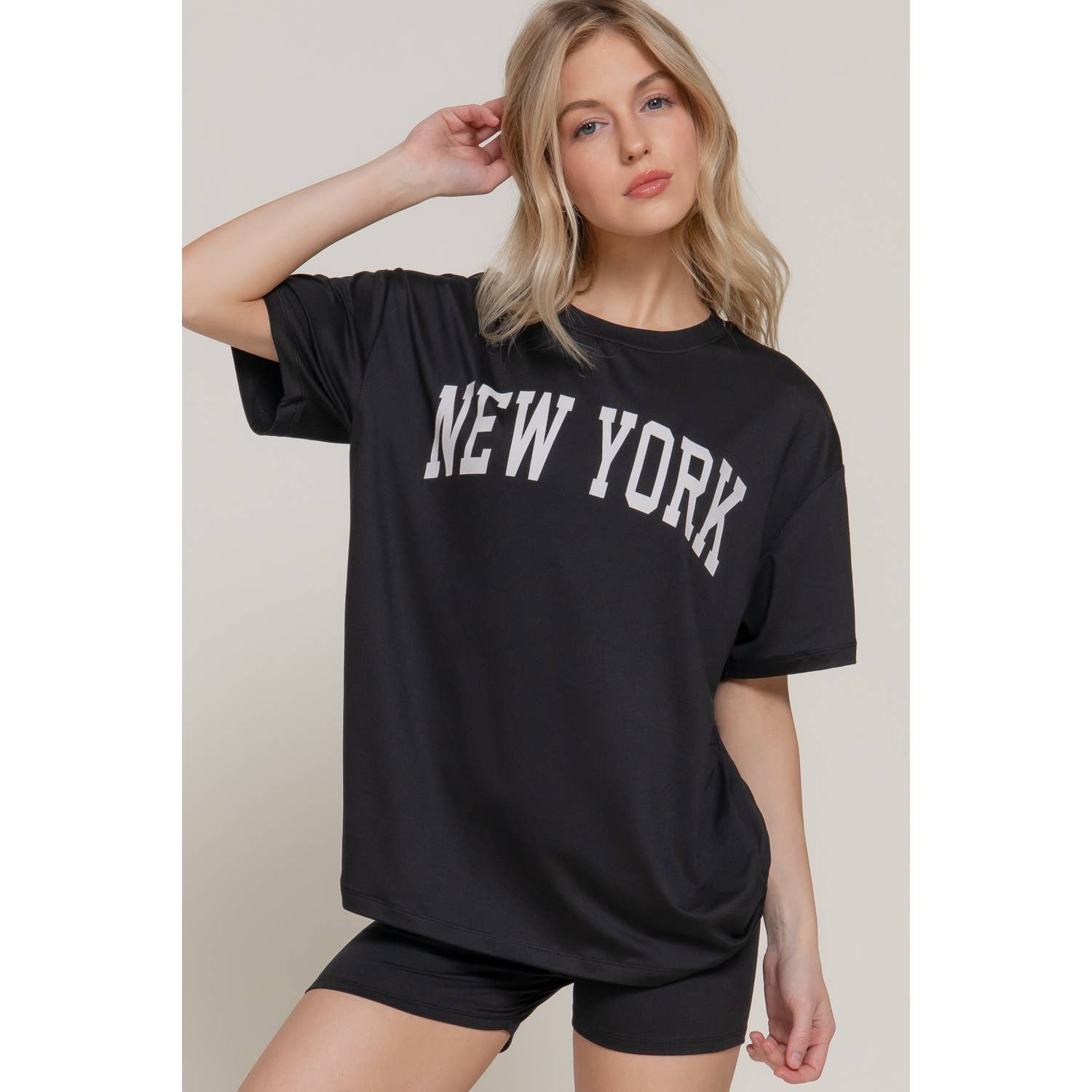 ITSSY - Wholesale Top & Pant Set (NOT Loungewear) - Women's - Oversized Tee Biker Shorts Set6