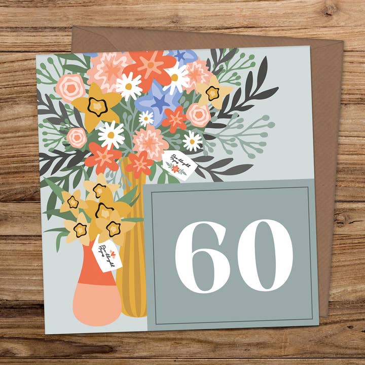 60 Age Female Birthday card for wholesale by Max Rocks