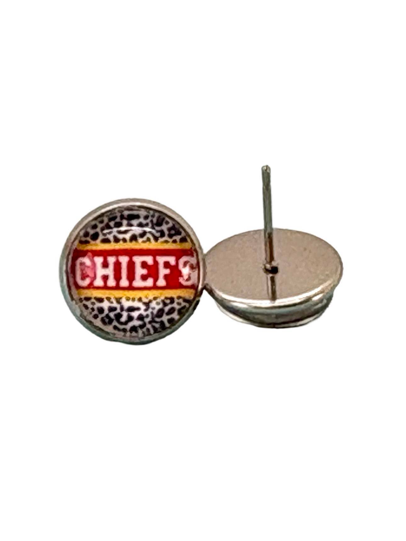 Our Little Charms - Wholesale Stud/Post Earrings - Chiefs Football Stud Earrings 1