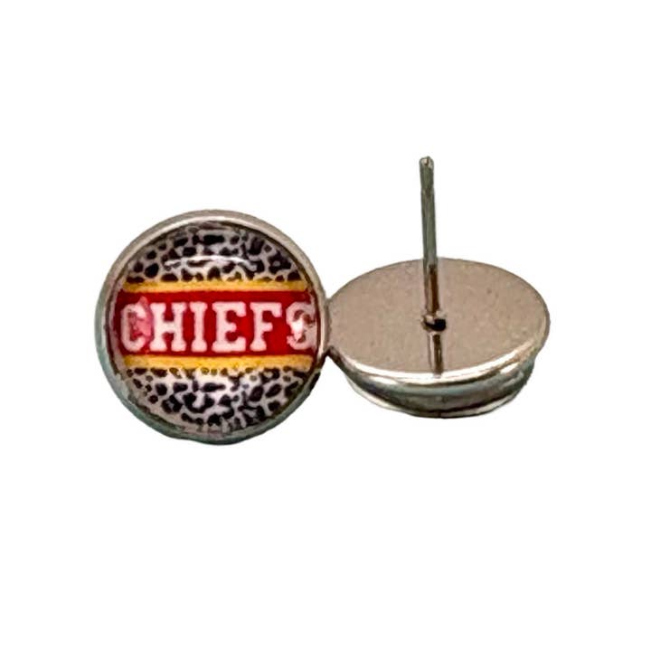 Our Little Charms - Wholesale Stud/Post Earrings - Chiefs Football Stud Earrings 1