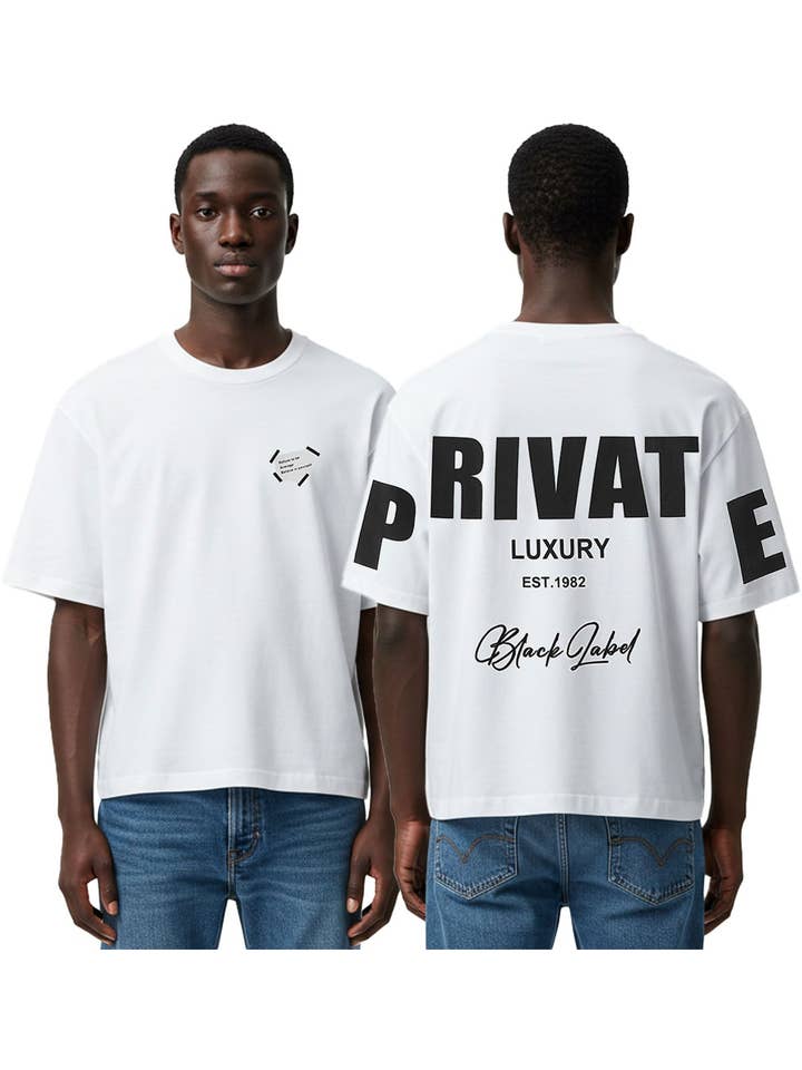 Herren Black Label "PRIVATE" Oversize T-Shirt für den Großhandel von Black Label x Raw