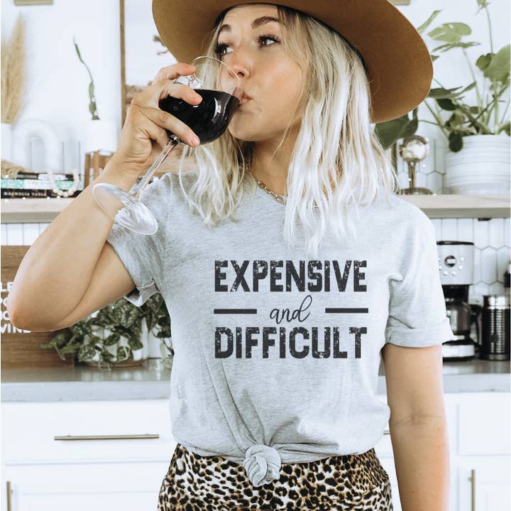 Trendznmore - Wholesale Screen Printed T-Shirt - Women's - Expensive and Difficult T-Shirt