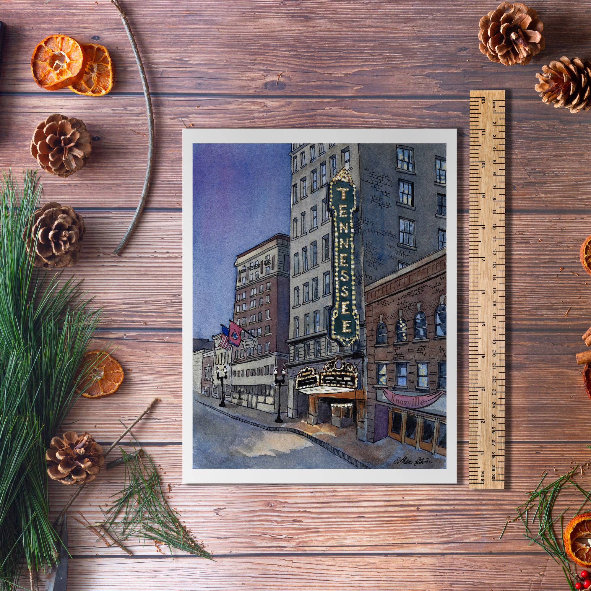 Esther Sketch - Wholesale Art Print - Tennessee Theater Art Print 8x10, Knoxville Tn1